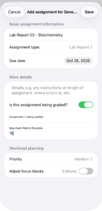 The same form completed, with Save now enabled.